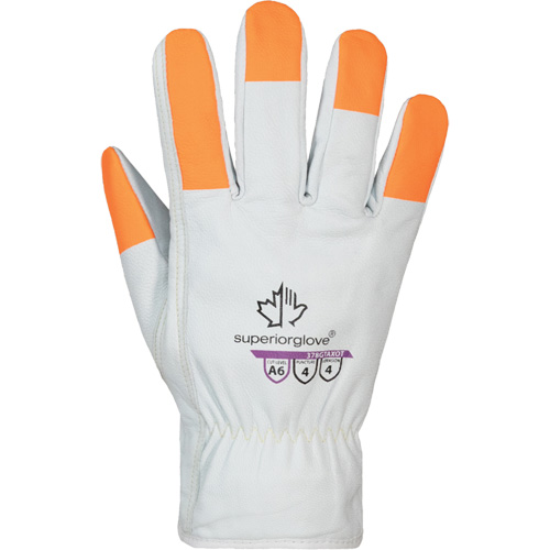 Gants haute visibilit&eacute; r&eacute;sistants &agrave; la coupe Endura Pro, Taille T-Grand, Enveloppe en Cuir de vache, ASTM ANSI niveau A6 O-Max