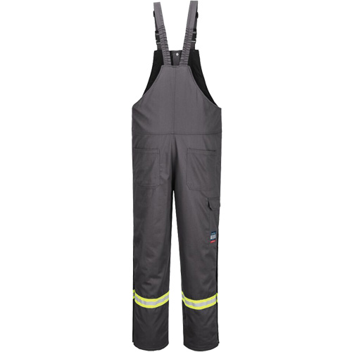 Bizflame&reg; 88/12 Insulated Bib Pants, Cotton/Nylon, Medium (Tall), Grey O-Max