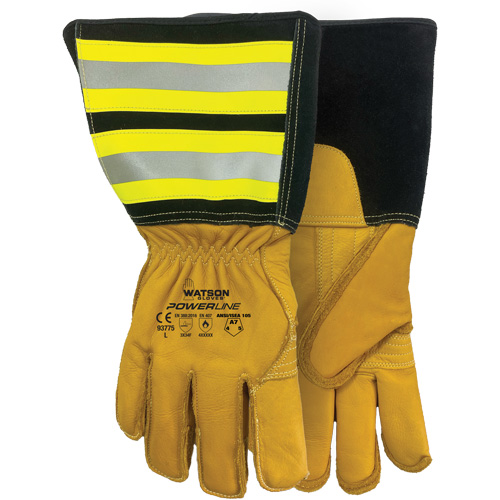 Powerline Water-Resistant Gloves, Leather, Medium O-Max