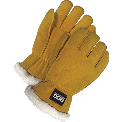 Gants de conducteur, Grand, Paume en Cuir de daim refendu, Tissu-laine O-Max