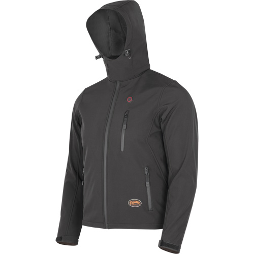 Veste chauffante Softshell, Hommes, Petit, Noir O-Max