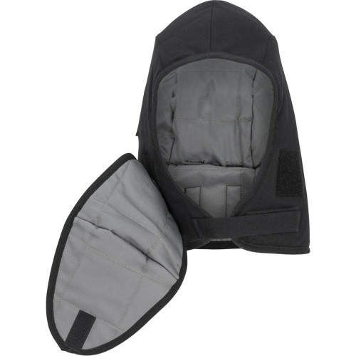 Pioneer 766A Flame-Resistant Quilted Hard Hat Liner with Detachable Mouthpiece, Black/Grey, Cotton/FR-Tech&reg;/Modacrylic/Nylon O-Max