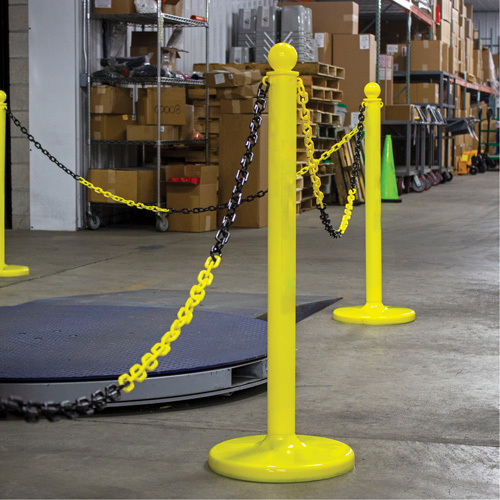 Chaîne de barri&egrave;re en plastique &agrave; deux couleurs, Vert/Blanc, Maillon de 2", 500' de long O-Max
