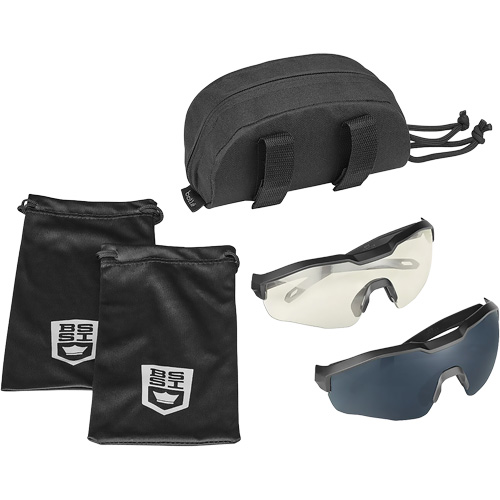Ensemble de cache-œil pour lunettes de s&eacute;curit&eacute; MY6, Lentille Transparent/Fum&eacute;e, Antibu&eacute;e/Anti-&eacute;gratignures, ANSI Z87+ O-Max