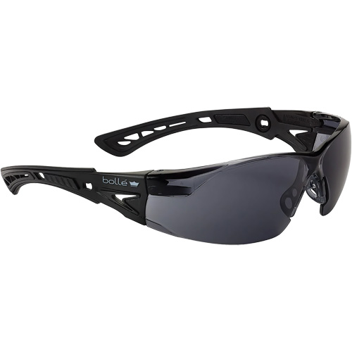 Lunettes de s&eacute;curit&eacute; Rush + BSSI, Lentille Fum&eacute;e/Gris, Antibu&eacute;e/Anti-&eacute;gratignures, ANSI Z87+ O-Max