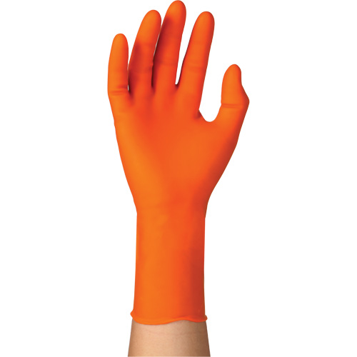 TOUCHNTUFF 93-800 Disposable Gloves, 6.5/7, Latex/Neoprene/Nitrile, 23.6-mil, Powder-Free, Orange O-Max