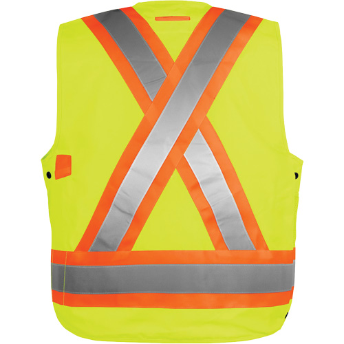 Veste haute visibilit&eacute; pour arpenteur, Orange haute visibilit&eacute;, Petit, Polyester O-Max