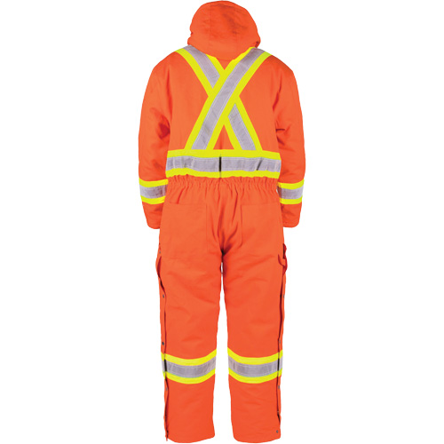 Salopette en canevas doubl&eacute;e haute visibilit&eacute;, Petit, Orange haute visibilit&eacute; O-Max
