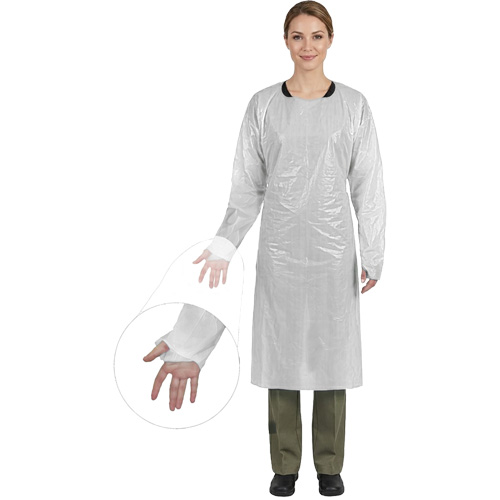 Blouse CoverMe avec passe-pouces, Taille unique, Blanc, Poly&eacute;thyl&egrave;ne O-Max