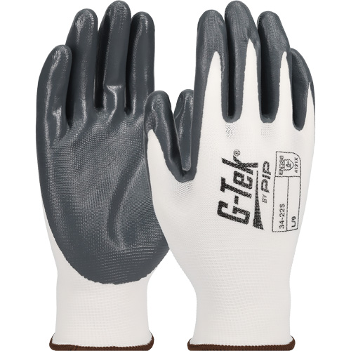 Gants en tricot sans couture G-Tek &eacute;conomiques, Moyen, R&ecirc;vetement Nitrile, Calibre 13, Enveloppe en Nylon O-Max