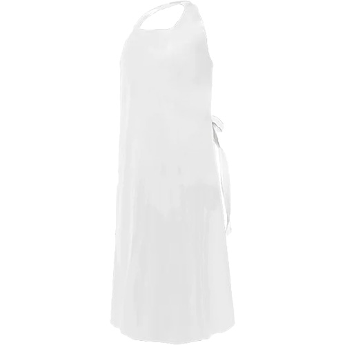 Tablier CoverMe avec encolure d&eacute;coup&eacute;e, Polyur&eacute;thane, 45" lo x 35" la, Blanc O-Max