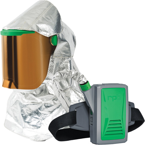 Respirateur &agrave; chaleur radiante Z-Link avec souffleur & montage &agrave; la ceinture, Respirateur &agrave; masque/Capuchon & visi&egrave;re, Pile Lithium-ion O-Max