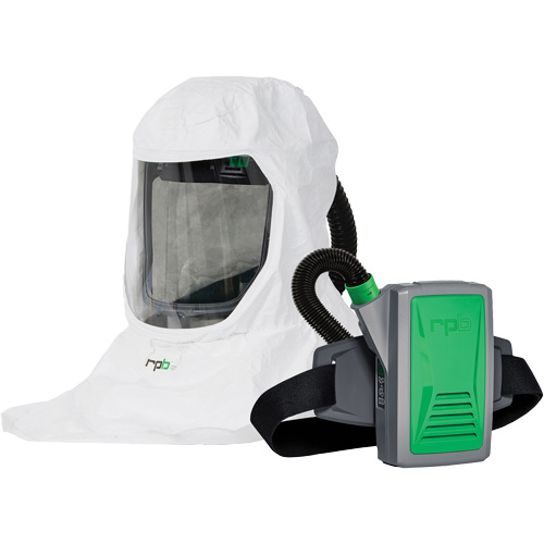 Respirateur T-Link avec casquette, tube de respiration, montage &agrave; la ceinture & APR motoris&eacute; PX5, Cagoule ample & visi&egrave;re, Pile Lithium-ion O-Max