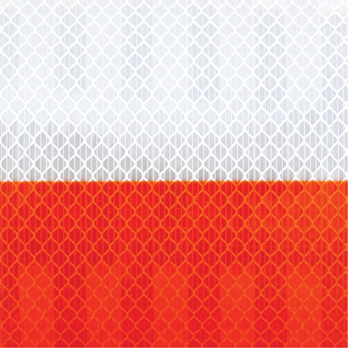 High Intensity Grade Flexible Work Zone Sheeting 382VHIP, 5" W x 150' L, Orange and White O-Max