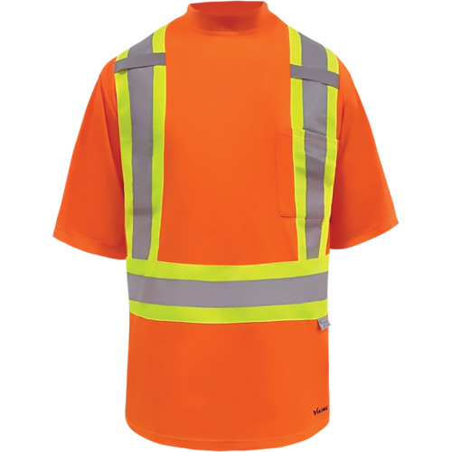 Viking&reg; Safety Bamboo Lined T-shirt, Polyester, 3X-Large, High Visibility Orange O-Max