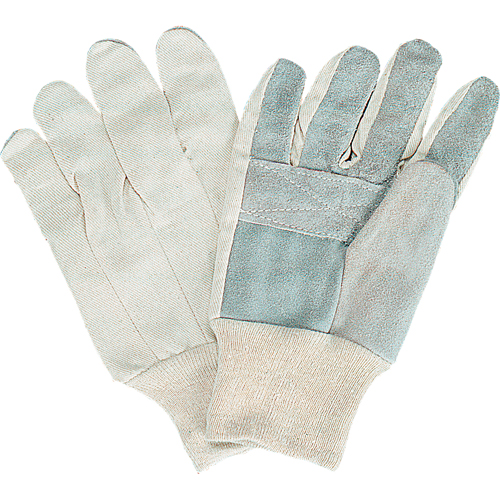 Gants de travail d'usage standard, Grand, Paume en Cuir de vache refendu O-Max