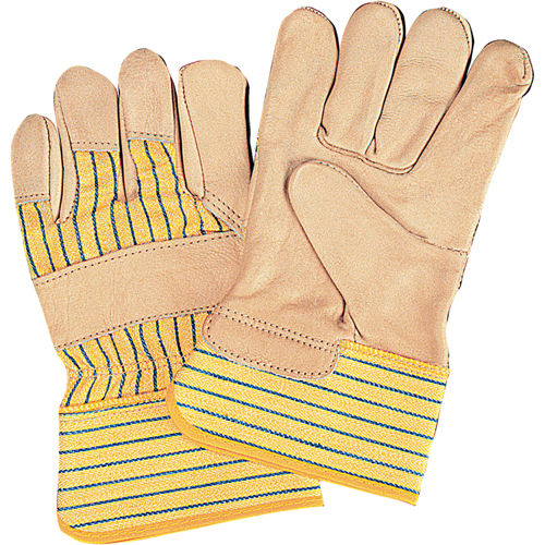 Standard-Duty Dry-Palm Fitters Gloves, Ladies, Grain Cowhide Palm, Cotton Inner Lining O-Max