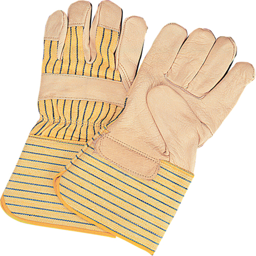 Gants d'ajusteur &agrave; paume s&egrave;che d'usage standard, Grand, Paume en Cuir fleur de vache, Doublure en Coton O-Max