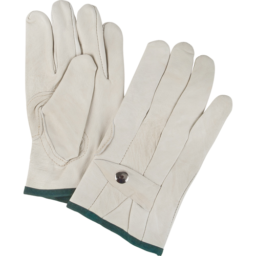 Standard-Duty Ropers Gloves, Medium, Grain Cowhide Palm O-Max