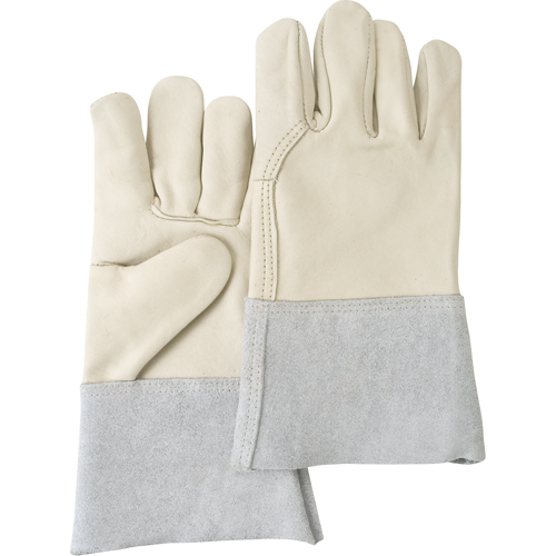 Standard-Duty Work Gloves, Large, Grain Cowhide Palm O-Max