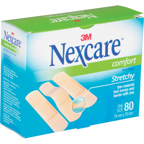 Nexcare Comfort Strips, Rectangular/Square, 3", Fabric, Sterile O-Max