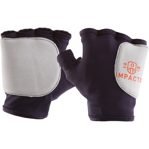 Palm/Side Fingerless Protection Gloves - Right, X-Small, Suede Palm, Slip-On Cuff O-Max