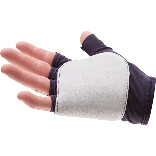 Palm/Side Fingerless Protection Gloves - Right, X-Small, Suede Palm, Slip-On Cuff O-Max