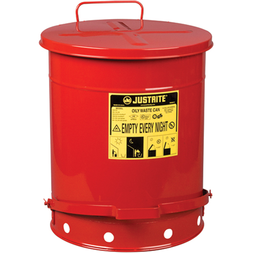 Contenants pour d&eacute;chets huileux, Homologu&eacute; FM/List&eacute; UL, 14 gal. US, Rouge O-Max