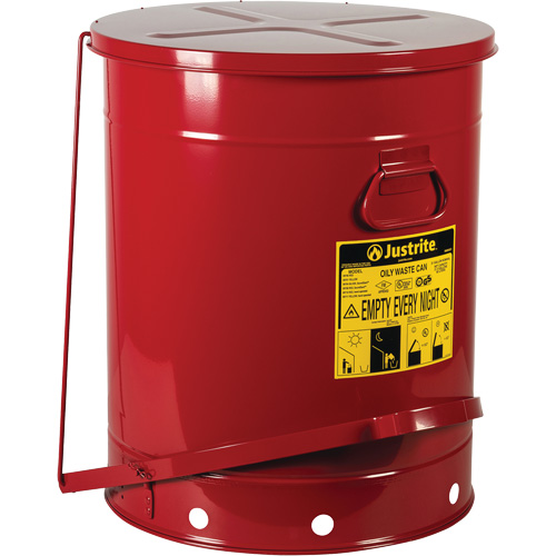 Contenants pour d&eacute;chets huileux, Homologu&eacute; FM/List&eacute; UL, 21 gal. US, Rouge O-Max