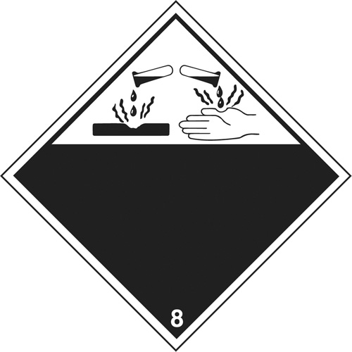 Plaque-&eacute;tiquette TMD mati&egrave;res corrisives, Plastique O-Max