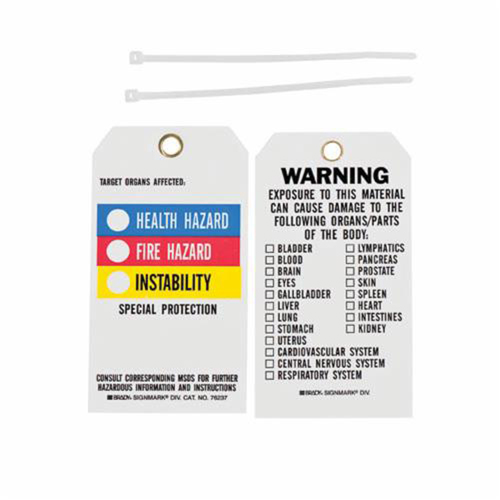 Right-To-Know Tags, Polyester, 3" W x 5-3/4" H, English O-Max
