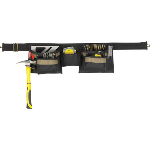 Deluxe Tool Belt Combo, Polyester, Black O-Max
