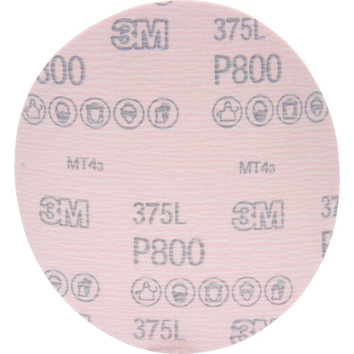 Hookit 375L Film Disc, 6" Dia., P800 Grit, Aluminum Oxide O-Max