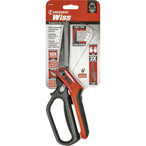 Cisaille robuste pour ouvrier professionnel, 11", Poign&eacute;e Anneau unique O-Max