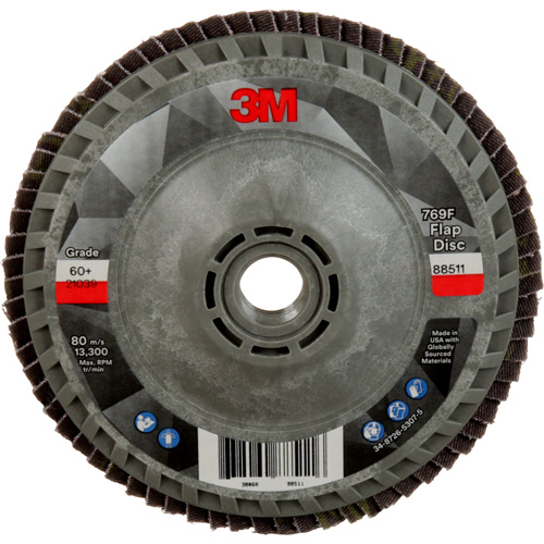 769F Quick Change Flap Disc, 4-1/2" x 5/8"-11, Type 27, 60+ Grit, Ceramic O-Max