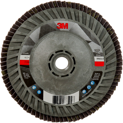 Disque &agrave; lamelles &agrave; changement rapide 769F, 5" x 5/8"-11, Type 27, Grain 60+, C&eacute;ramique O-Max