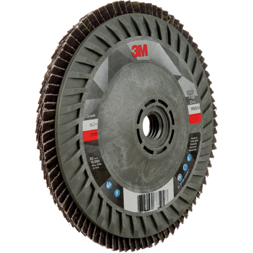 Disque &agrave; lamelles &agrave; changement rapide 769F, 5" x 5/8"-11, Type 27, Grain 60+, C&eacute;ramique O-Max