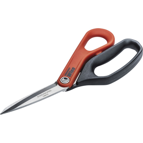 Cisaille tout usage en acier inoxydable pour ouvrier professionnel, 8-1/2", Poign&eacute;e Anneaux O-Max