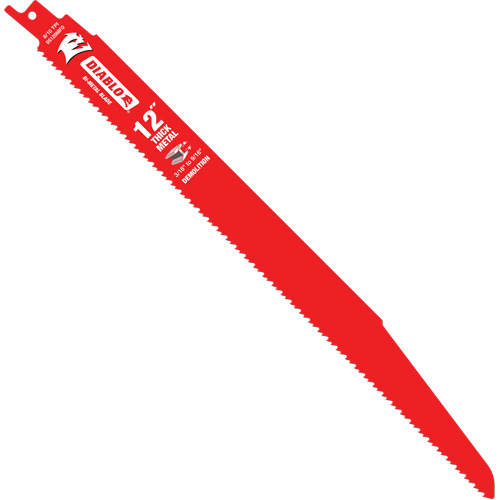 Lame de scie alternative pour la d&eacute;molition et les m&eacute;taux &eacute;pais, Bim&eacute;tal, 8-10 Dents par pouce, 12" lo O-Max