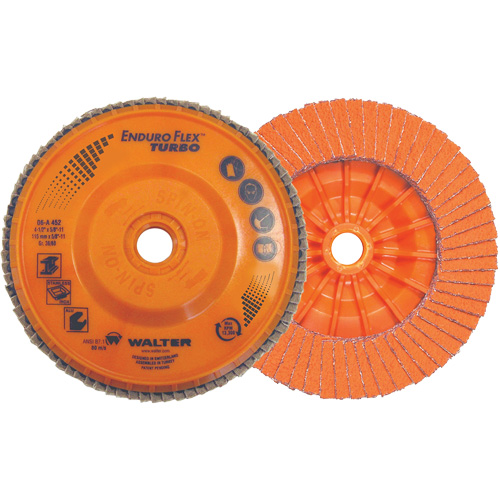 Disque &agrave; lamelles Enduro-Flex Turbo, 4-1/2" x 5/8"-11, Grain 36/60 O-Max