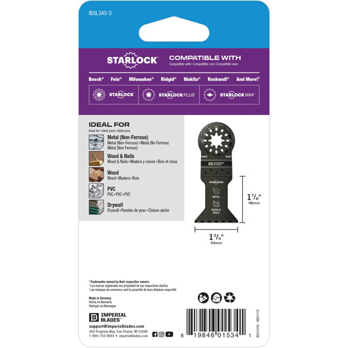 Starlock 1-3/4" Standard Metal Blade O-Max