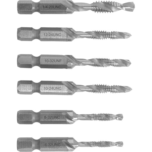 6-32 to 1/4-20 Drill Tap Set, 6 Pieces O-Max