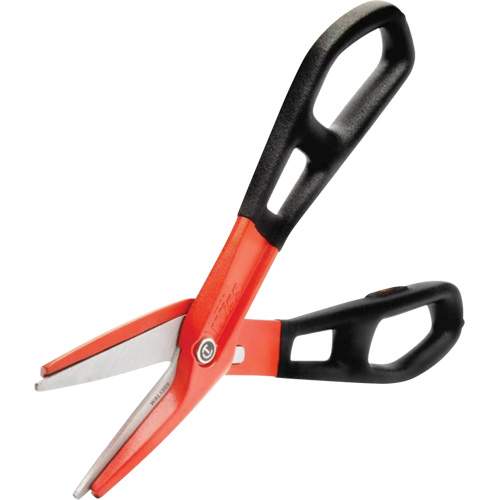 13" Serrated Aluminum Tinner Snip with Dipped Handle, 3" Cut Length, Straight Cut O-Max