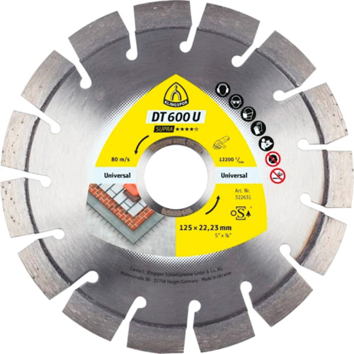 Grandes lames au diamant DT 600 U Supra O-Max