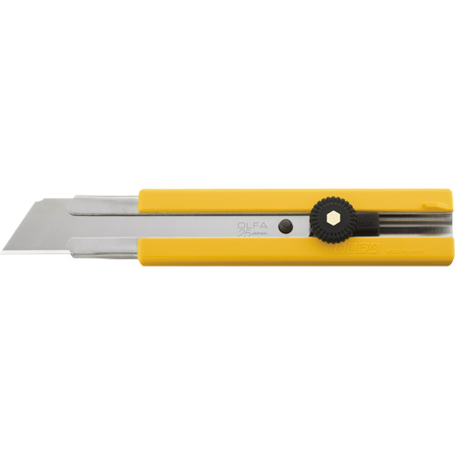 Rubber Inset Utility Knife with Solid Blade, 25 mm, Stainless Steel Blade O-Max