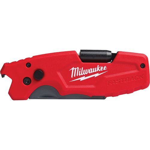 FASTBACK 6-in-1 Folding Utility Knife, 8-3/4" L, 6 Functions, 1 lbs. O-Max