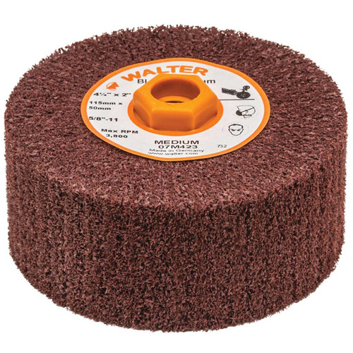 Blendex Surface Conditioning Drum, 4-1/2" Dia. x 2" W, 5/8"-11 Arbor, Medium Grit O-Max