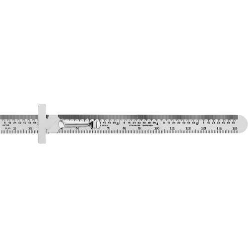 Economy Precision Flexible Ruler, 6" L, Steel O-Max