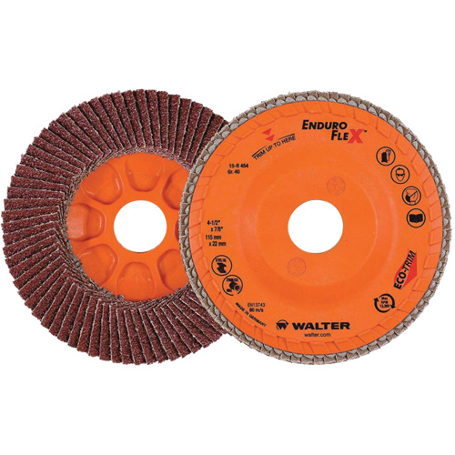 Enduro-Flex Flap Disc, 4-1/2" x 7/8", Type 27, 40 Grit, Zirconia Alumina O-Max