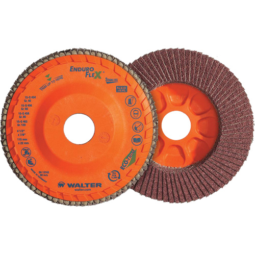 Disque &agrave; lamelles Stainless Enduro-Flex, 4-1/2" x 7/8", Type 27, Grain 80, Alumine de zirconium O-Max